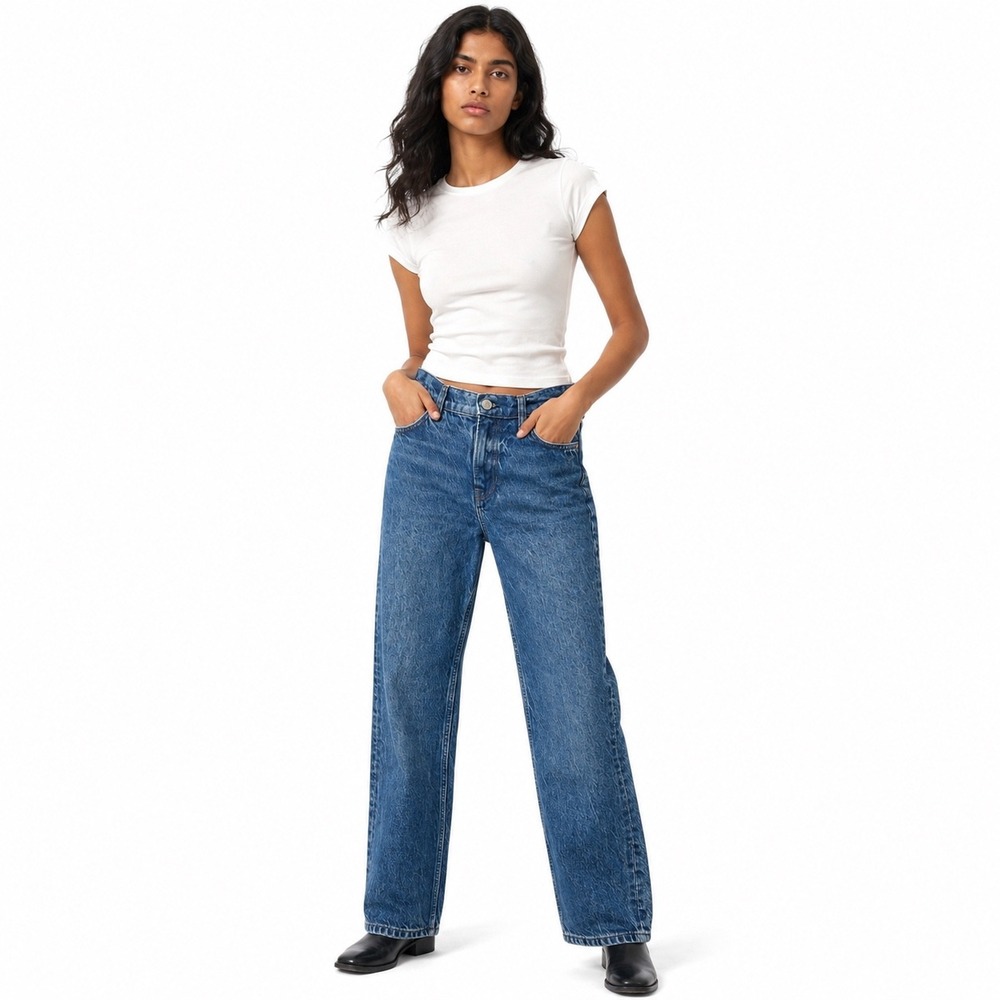 Reformation Cary/Val 90s High Rise Jeans Cotton Blue Wash Classic Womens‎ 24
